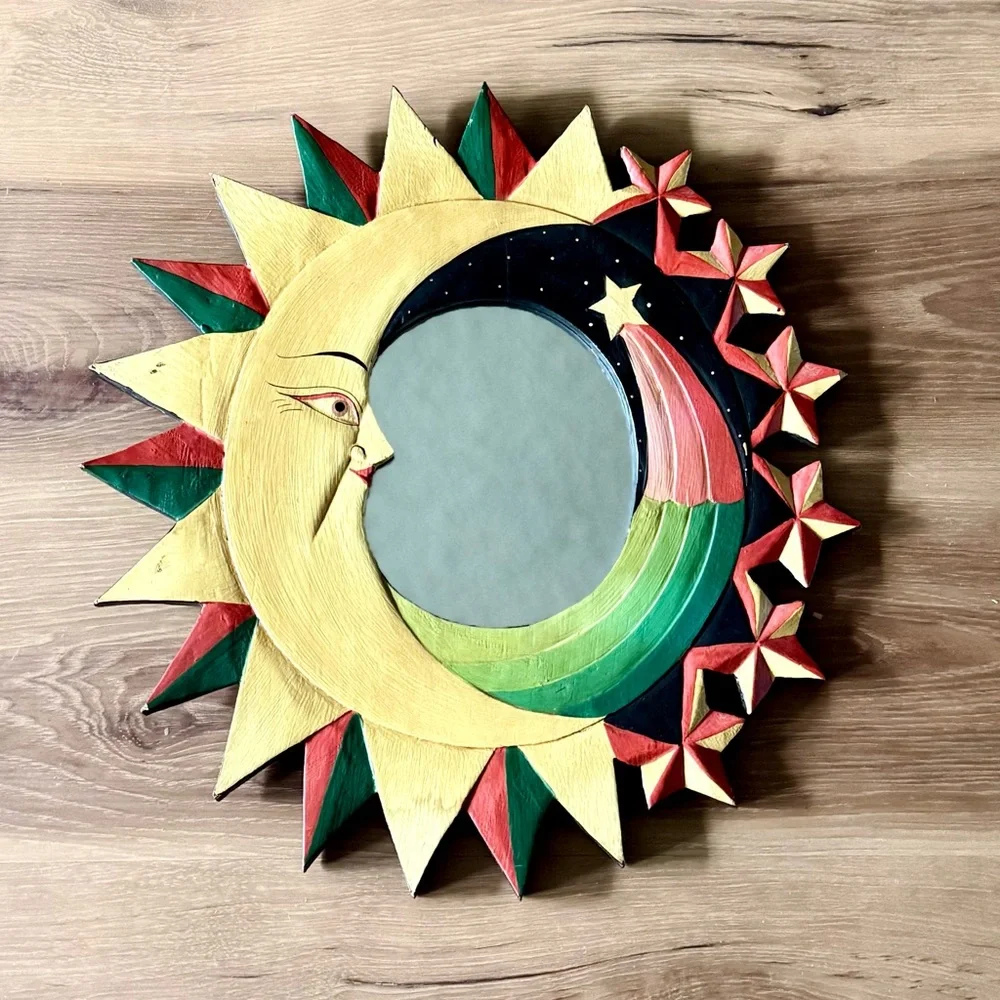vtg 90s Celestial Rainbow Mirror